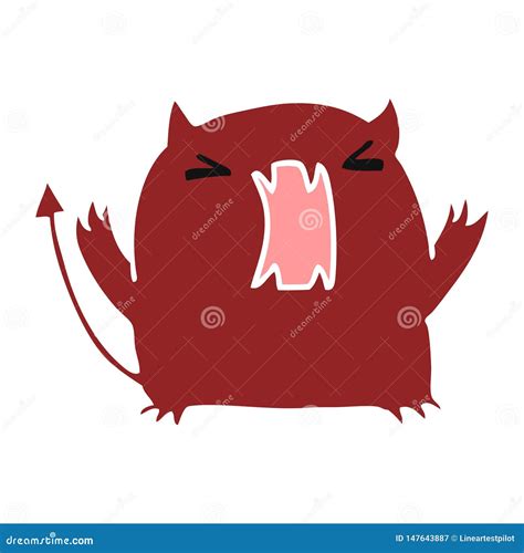 Cartoon Of A Cute Kawaii Devil Stock Vector Illustration Of Hand