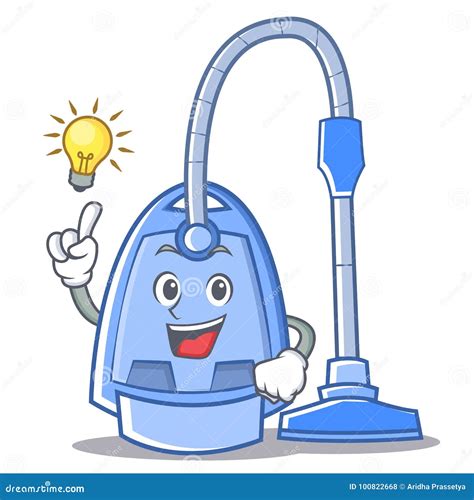 Have An Idea Vacuum Cleaner Character Cartoon Vector Illustration