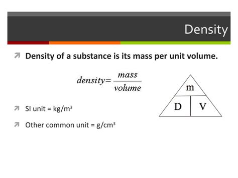 Mass Weight And Density