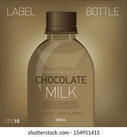 Chocolate Milk Bottle Label Stock Vector Royalty Free 154951415