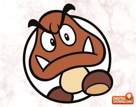 Goomba Super Mario Svg Dxf Png Digital Instant Download File Etsy