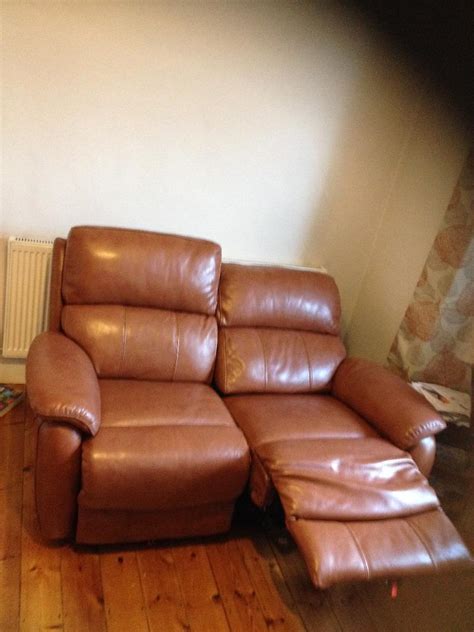 Dfs Navona Power Recliner Two Seater Brown High Quality Leather Sofa