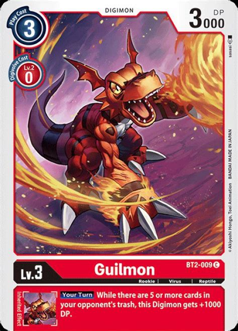 Digimon Trading Card Game 2020 V1 Single Card Common Guilmon Bt2 009