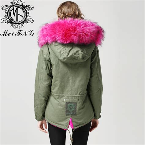 Green Parka Coat With Fur Jacketin