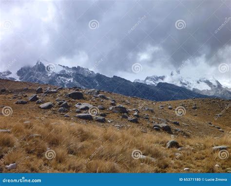 Trekking Santa Cruz In Cordillera Blanca In Peru Stock Photo Image Of