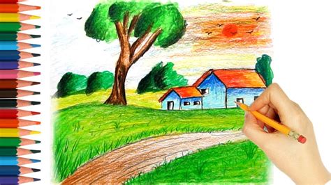 Nature Pencil Drawing For Kids