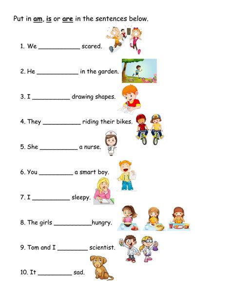 The Verb to be ( is, am and are) worksheet