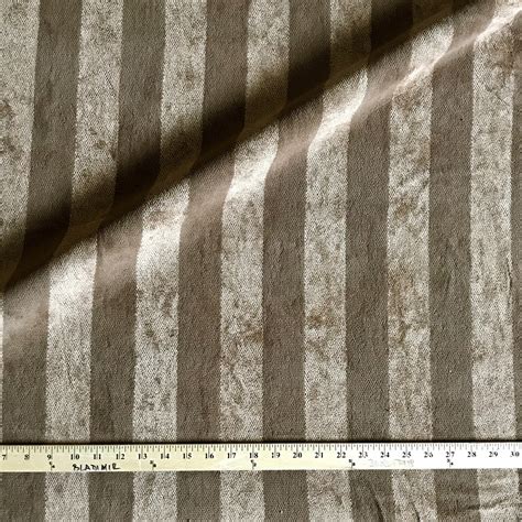 Brown Beige Velvet Stripe Upholstery Fabric Plankroad Home Decor