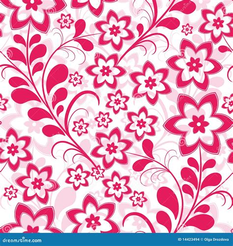 Seamless Pink Floral Pattern Stock Vector Illustration Of Lilas