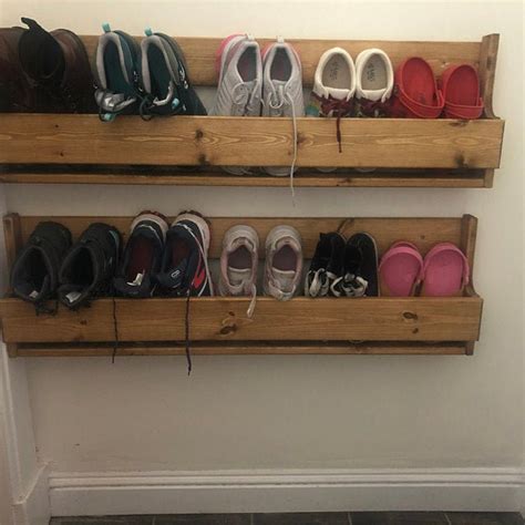 Unique Shabby Chic Pallet Wood Floating Shoe Rack Ideal Etsy