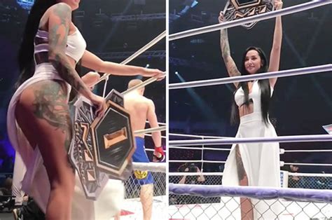 Mma News Ring Girl Has Wardrobe Malfunction During Russian Promotion
