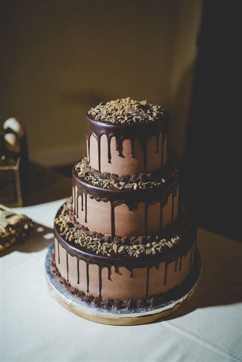 three tier chocolate wedding cake