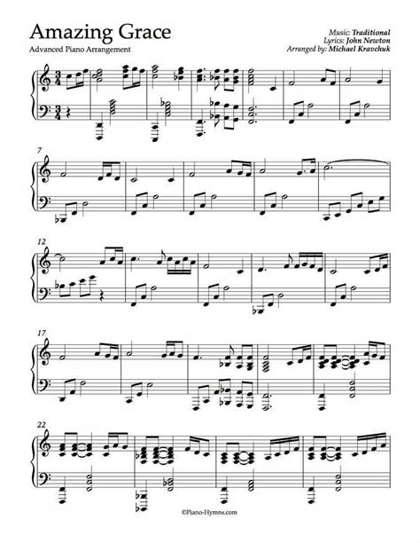 I included the chord symbols and the notation of the exact piano chords i play in my left hand. Amazing Grace - Advanced Piano Arrangement | Violin sheet music, Piano sheet music free, Hymn ...
