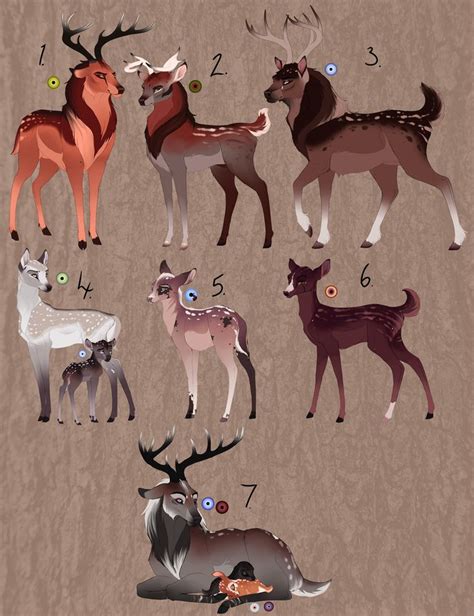 Deer Adopt Closed By Beestarart On Deviantart Cute Animal Drawings