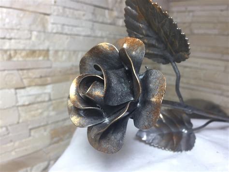 Iron Rose Steel Rose Metal Rose Hand Forged Rose Wrought Etsy