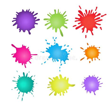 Collection Of Paint Splash Vector Set Brush Strokes Isolated On White