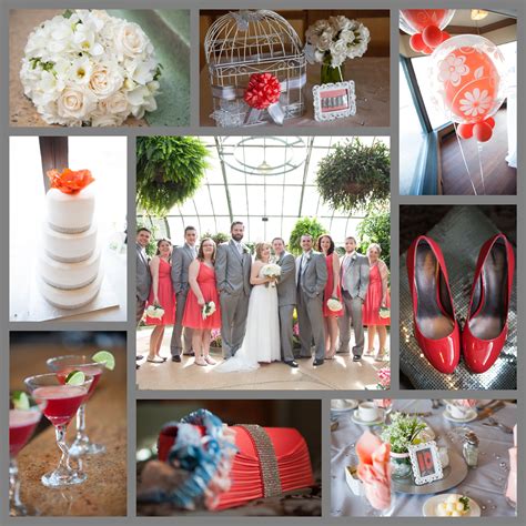 Coral White And Grey Wedding Grey Wedding Decor Wedding