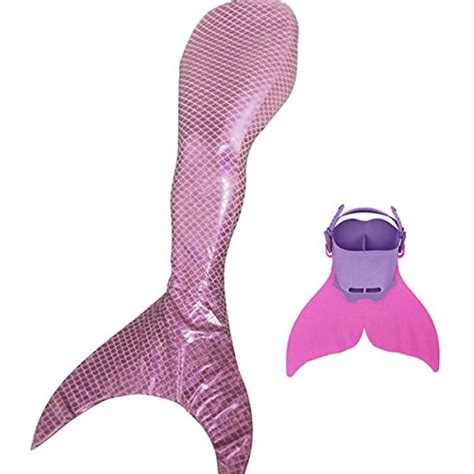 Lb Kids Girls Sparkle Mermaid Tail For Swimming With Monofin Swimmable