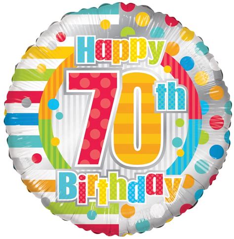 Happy 70th Birthday Mylar Balloons 18 Inch 5 Pack