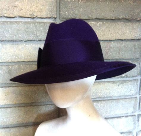 Ladies Purple Fedora Hat 100 Wool Made By Betmar New York Etsy
