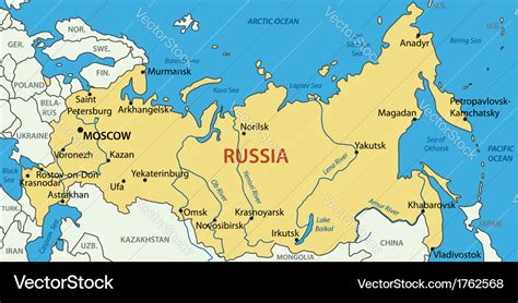 Russian Federation Map Royalty Free Vector Image