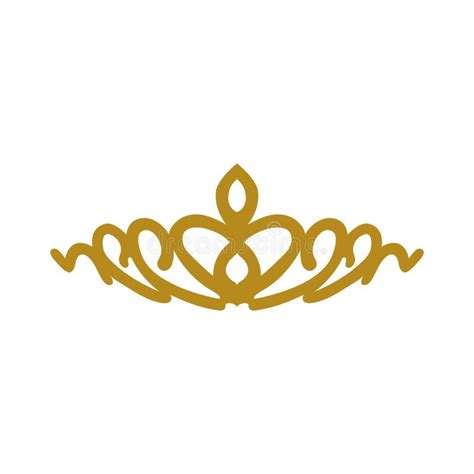 Vintage Elegante Oro Tiara Logo Ilustración Plantilla Diseño Vector En
