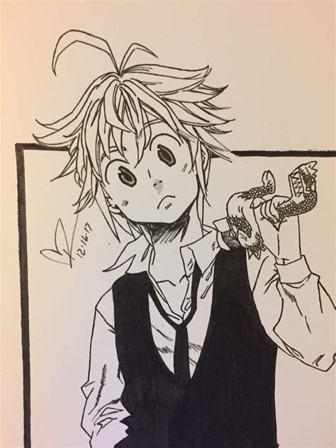 Meliodas From Seven Deadly Sins Speed Drawing Time Lapse Art By