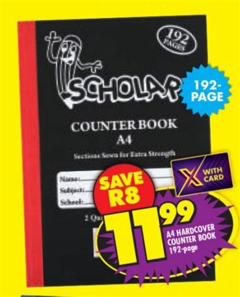 A4 Hardcover Counter Book 192 Page Offer At Shoprite