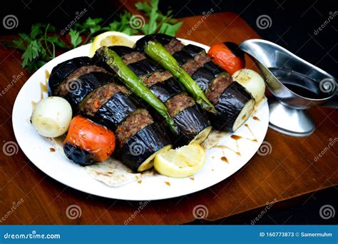 Arabic Kebab Batinjan Mashawi Kabab Tawook Arabic Traditional Food