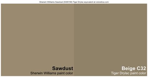 Sherwin Williams Sawdust Tiger Drylac Equivalent Beige C32
