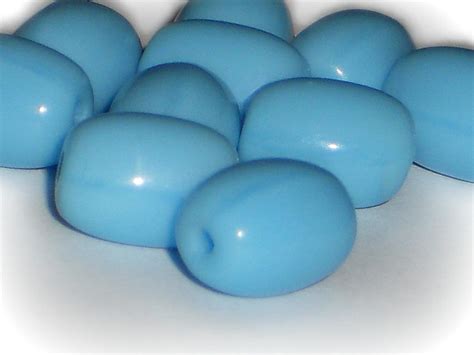 Vintage Czech Glass Beads Opaque Light Blue Turquoise Beads Etsy