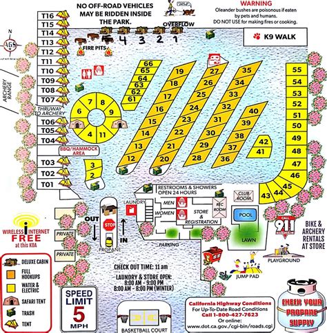 California Rv Campgrounds Map Printable Maps