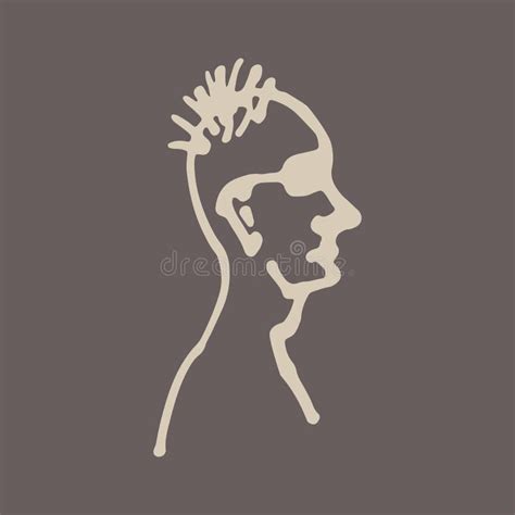 Half Face Silhouette Stock Vector Illustration Of Portrait 199578445