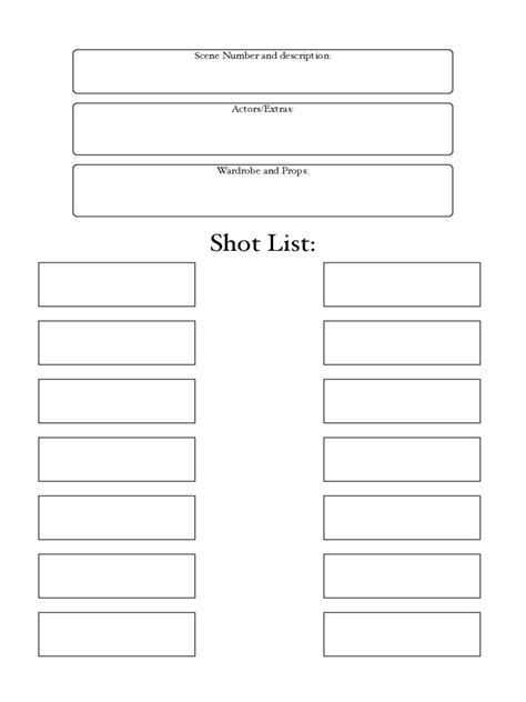 Shot List Template Free Templates In PDF Word Excel Download