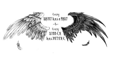 Angel And Demon Wings Tattoo Idea Wings Tattoo Wing Tattoo Designs
