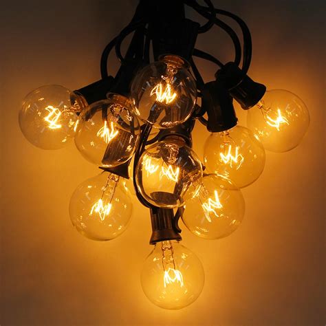 Buy Warm White 25 Clear Bulbs G40 Globe String Lights