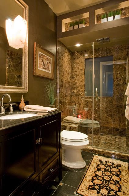 Brown Marble Bathroom Contemporain Salle De Bain Phoenix Par
