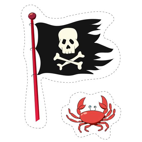 Das Sind Farbige Sticker Der Piratenflagge Und Der Krabbe 3489726 Vektor Kunst Bei Vecteezy