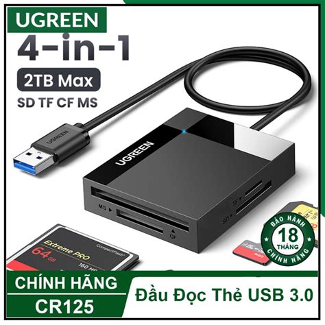 Ugreen Cr125 Usb 30 Card Reader Supports Tf Sdcf Ms Card With Wire Is