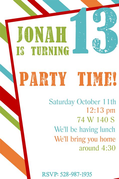 Let the invitees know where the venue is and at what time and date the socializing starts. Free Printable Birthday Invitation Templates