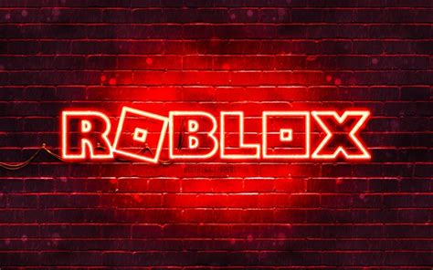 Download Wallpapers Roblox Red Logo 4k Red Brickwall Roblox Logo