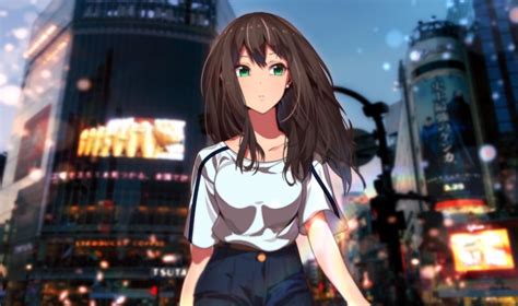 Anime Girl City And Night Anime Girl Beautiful Cute Original Wallpaper