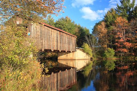 Greenfield New Hampshire Covered Bridge And Contoocook River Photograph