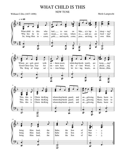 What Child Is This Sheet Music For Piano Church Choir Easy
