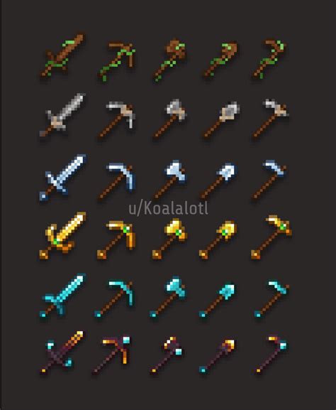 Here Are The Tools Weapons I Made For My Texture Pack Theyre Meant