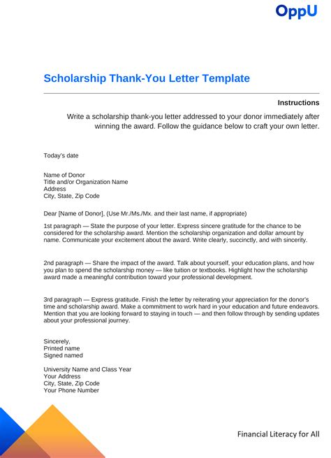 How To Write A Scholarship Thank You Letter Oppu