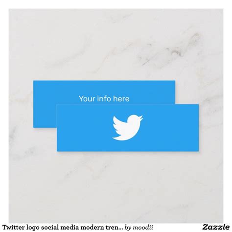 Twitter Logo Social Media Modern Trendy Business Calling Card Zazzle