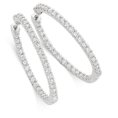 Hoop Earrings With 2 Carat TW Of Diamonds In 18kt White Gold