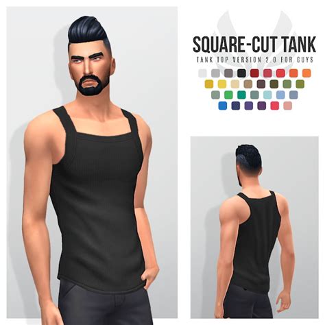 Square Cut Tank Version 20 At Simsational Designs Sims 4 Updates