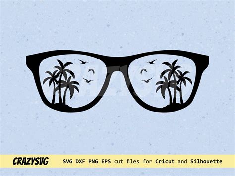 Sunglasses With Palm Trees SVG